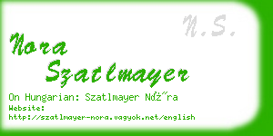 nora szatlmayer business card